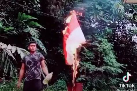 Video Tiktok Pria Bakar Bendera Merah Putih Viral Nasional Id