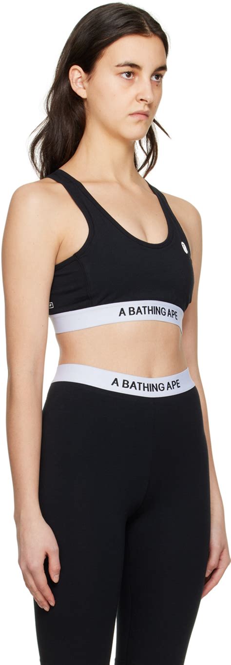 Bape Black Bonded Sport Bra Shorts Set A Bathing Ape