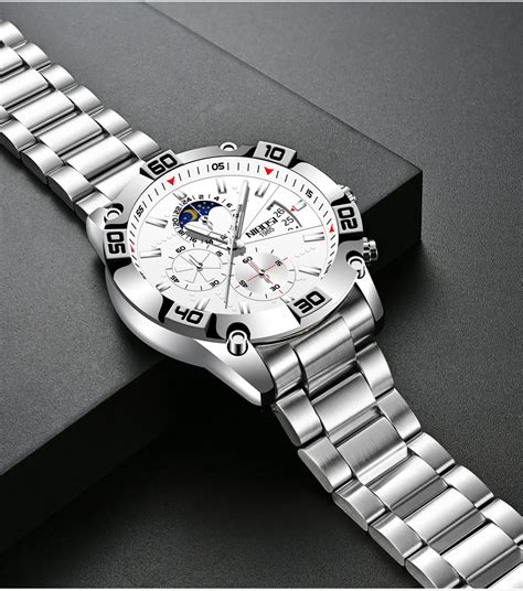 Nibosi Luxury Brand Stainless Steel Watch Calendar Waterproof Luminous Quartz Men S Chronograph