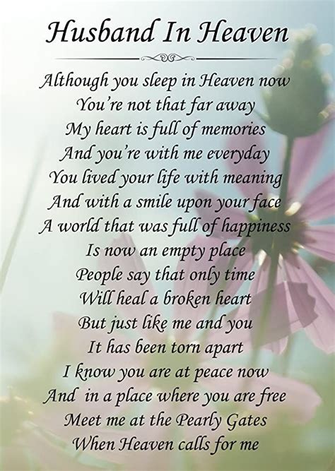 happy birthday poems husband in heaven - Pamala Timm