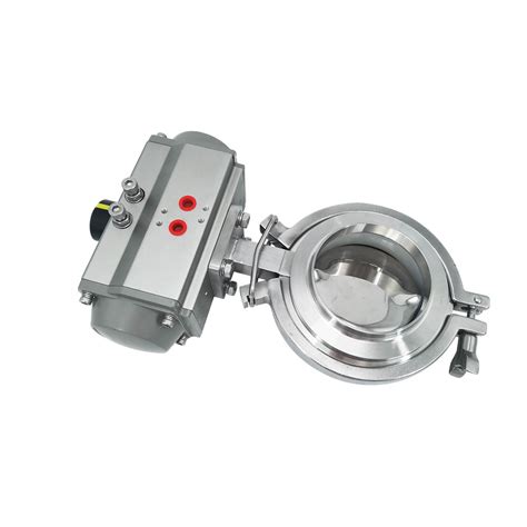 Sanitary Stainless Steel Butterfly Valve With Pneumatic Actuator