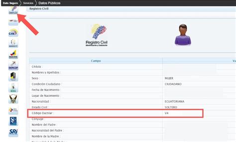 Consultar código dactilar en la cédula de identidad 2025