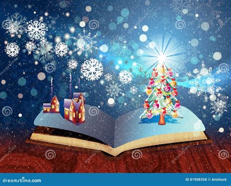 Libro De La Magia De La Navidad Stock de ilustración Ilustración de