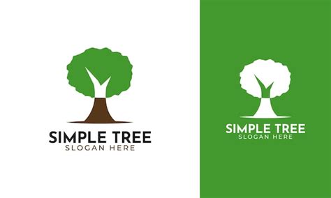 Einfaches Baum Logo Design Premium Vektor