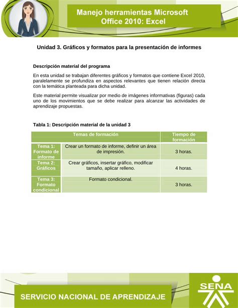 PDF Unidad 3 Gráficos y formatos para la presentación de informes