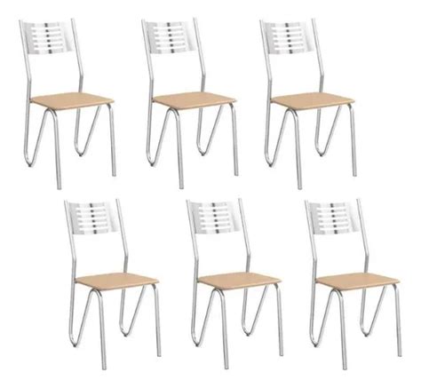 Kit Cadeiras De Cozinha Nápoles c cr Un Cromada nude MercadoLivre