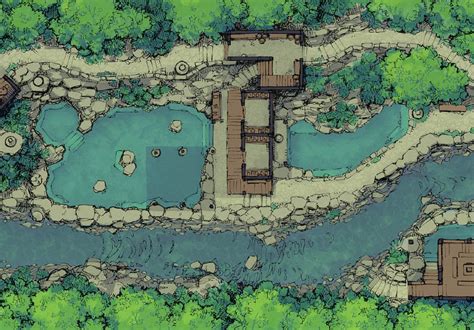 The Onsen Hot Springs Battle Map By 2 Minute Tabletop