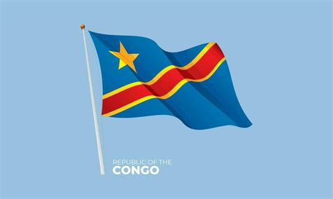 Congo Bandera Ondulaci N A El Asta De Bandera Vector D