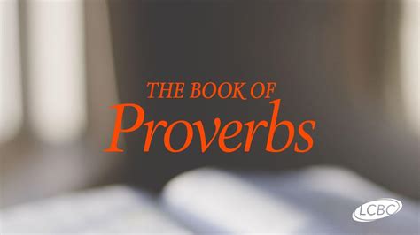 The Book Of Proverbs