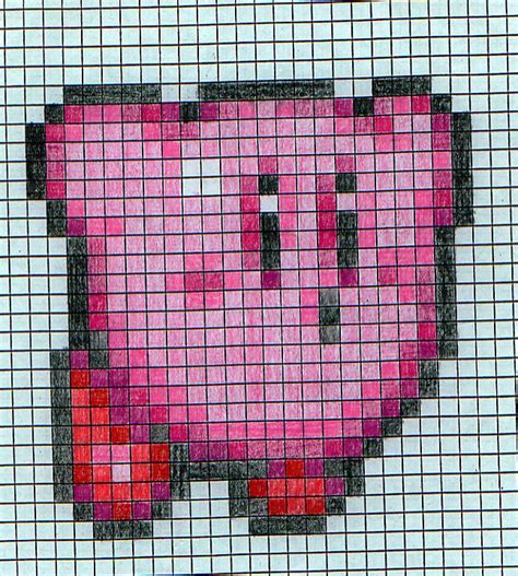 Kirby Sprite Grid Pixel Art Grid Pixel Art Graph Paper Drawings | The ...