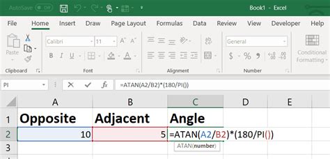 Excel Tan Function How To Find The Tangent Angle