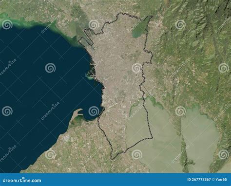 Metropolitan Manila Philippines Low Res Satellite No Legend Stock