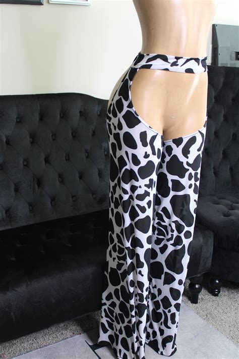 Cow Print Cowgirl Chaps Assless Chaps Etsy