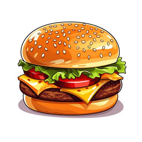 Burger Clipart 4k And Vector In Minimalist Art Style Imagella