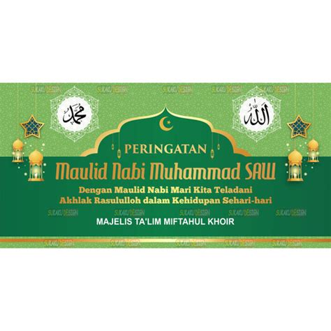 Jual Banner Spanduk Maulid Nabi Muhammad Saw 3x2 Jakarta Selatan Sukakudesign Tokopedia