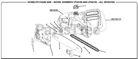 Homelite Ut 43100 Homelite Chainsaw Electric General Assembly Part