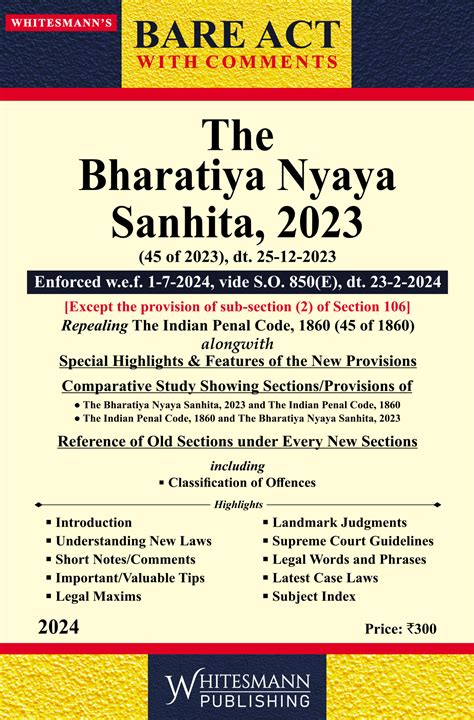 The Bharatiya Nyaya Sanhita 2023 Law Books World