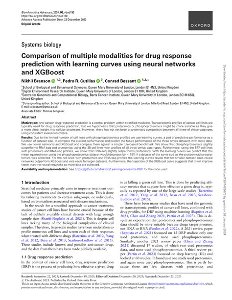 Pdf Comparison Of Multiple Modalities For Drug Response Prediction