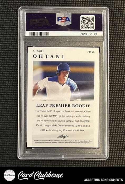 Leaf Premier Rookies Gold Pr Shohei Ohtani Psa Ebay