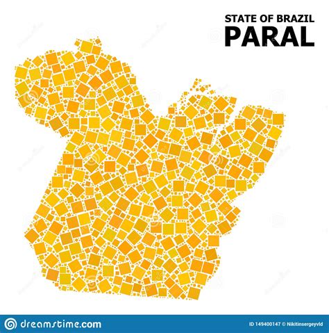 Golden Rotated Square Pattern Map Of Paral State Stock Illustration