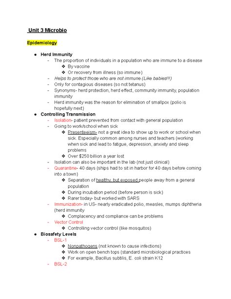 Unit 3 Microbio Unit 3 Microbio Epidemiology Herd Immunity The