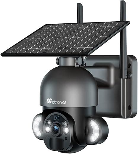 Ctronics 360° Ptz Telecamera Wi Fi Esterno Con Pannello Solare 25k