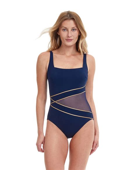 Gottex Essentials Onyx Full Coverage Square Neck One Piece Swimsuit