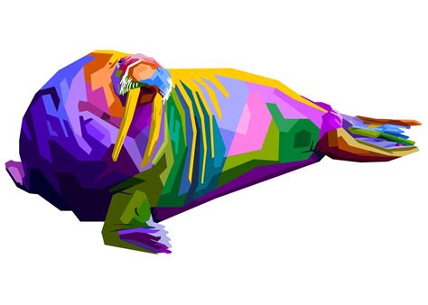 Colorful Walrus Pop Art Poster By Peri Priatna Displate