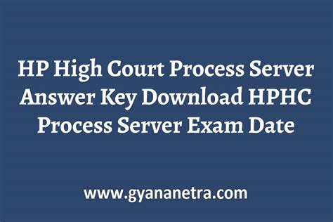 Hp High Court Process Server Answer Key Hphc Process Server Exam