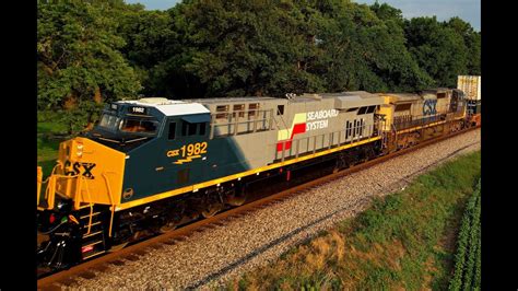 Seaboard System Heritage Unit Csx On Intermodal I Youtube