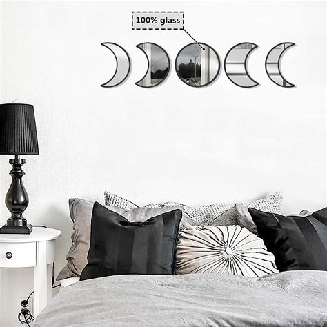 Amazon OCIOLI 5 Pieces Scandinavian Natural Decor Moon Mirror Wall