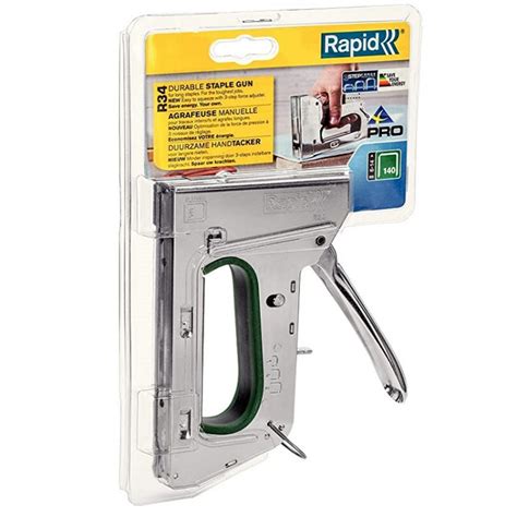 Rapid Heavy Duty Stapler R34 Staple Gun 140 6mm To 14mm RPDR34