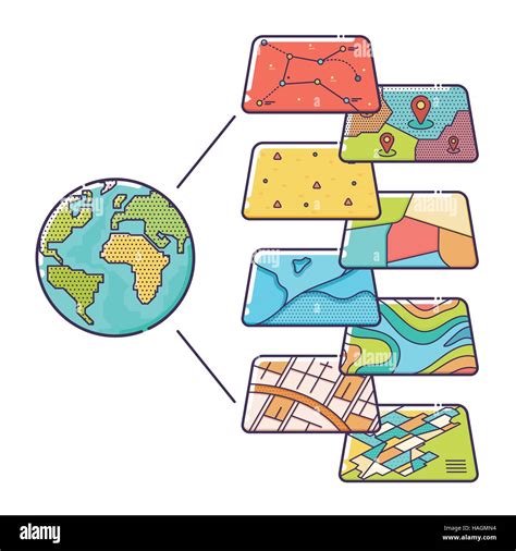 Vector Illustration Of GIS Spatial Data Layers Concept For Business