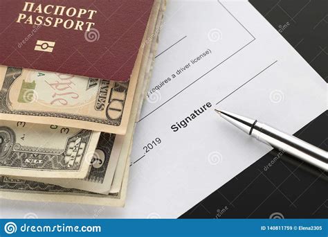 Passport Of Russian Federation With Us Dollars Stock Image Image Of