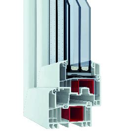 GEALAN S9000 Kunststoffenster 3 Fach weiß BxH 600x1200 mm DIN RECHTS