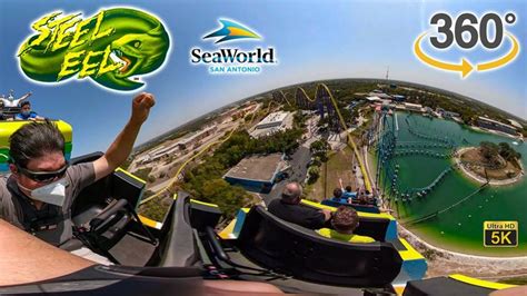 5K VR 360 Steel Eel Roller Coaster On Ride Ultra HD POV SeaWorld San