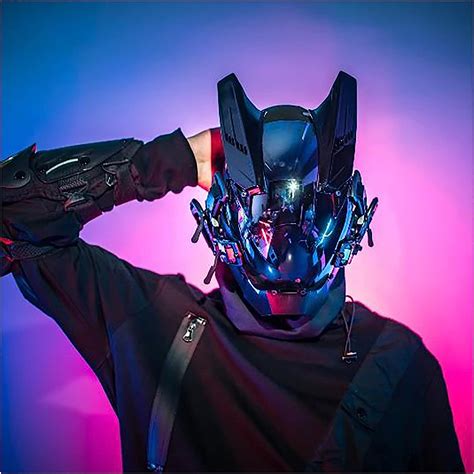 EXTOM Cyberpunk Maske Cyberpunk Maske Halloween Cosplay Kostümmaske