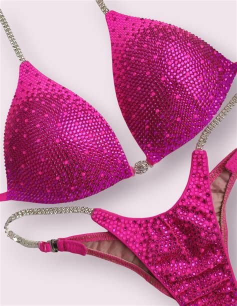Pink Neon NPC IFBB Lux Suit Bikini Suit Fitness Suit Etsy