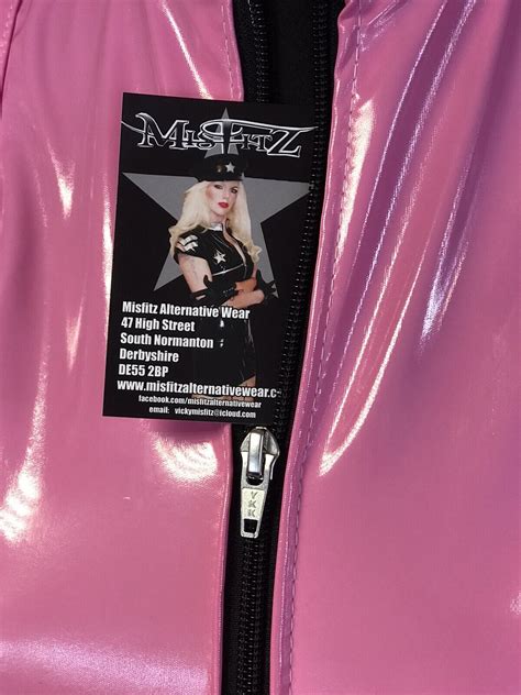 Misfitz Sexy Pink Pvc Skater Dress Two Way Zip Size 24 Sissy Tv Cd