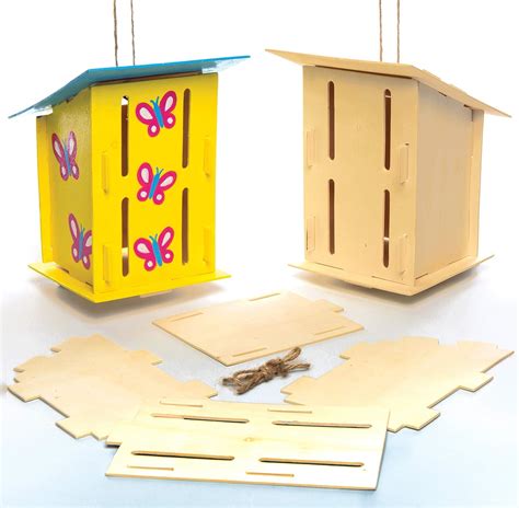 Baker Ross Ac811 Wooden Butterfly Houses Pack Of 2 Habitats For