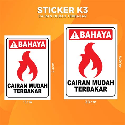 Jual Stiker K Cairan Mudah Terbakar Sticker Hse Flammable Liquid