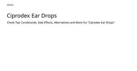 Ciprodex Ear Drops – meds.is