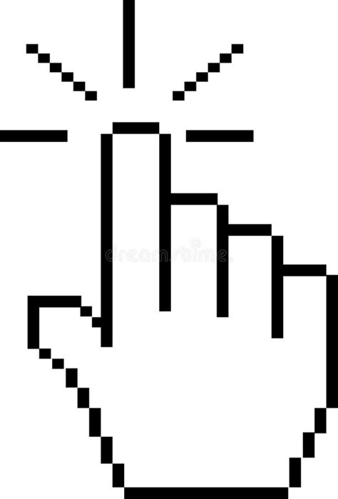 Pixel Hand Cursor Click Mouse Pixel Hand Cursor Cursor Click Pointer Icon Pixelated Hand