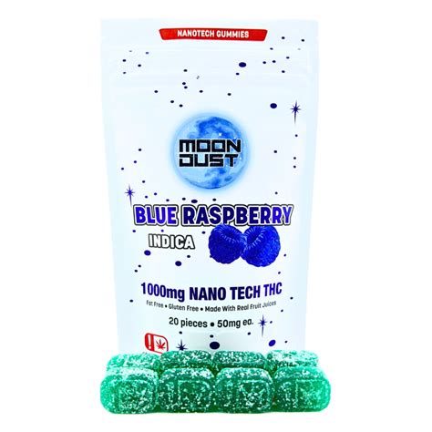 1000mg Blue Raspberry Indica Nano Thc Gummies I Love Moondust