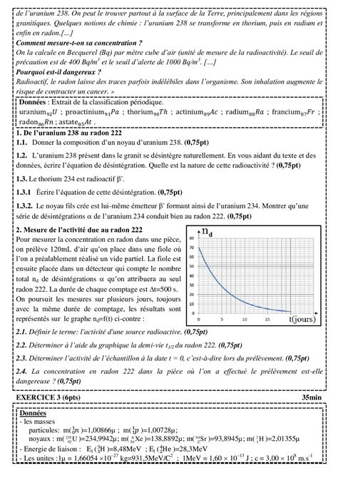 Devoir 2 Modèle 1 Physique Chimie 2 Bac Spc Semestre 1 Alloschool