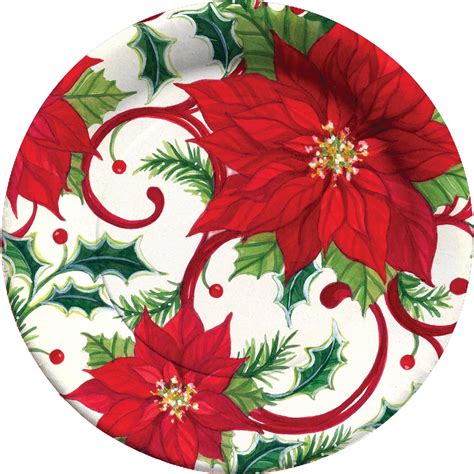 Poinsettia Paper Plates Christmas Wikii