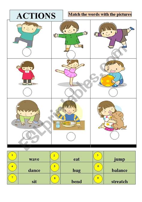 Actions Esl Worksheet By Jhansi