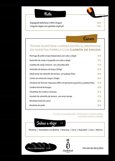 Menu At Restaurante Casa Roberto Fuengirola