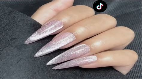 Best Tik Tok Nail Art Silver Polygel Nail Nail Art Youtube