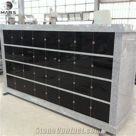 2021niche Cremation Columbarium Gray Granite With Black Door From China